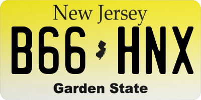NJ license plate B66HNX