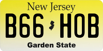 NJ license plate B66HOB