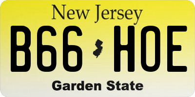 NJ license plate B66HOE