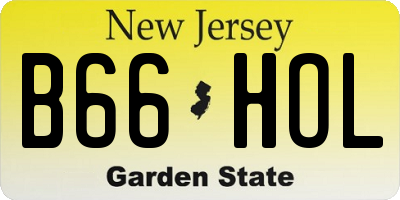 NJ license plate B66HOL
