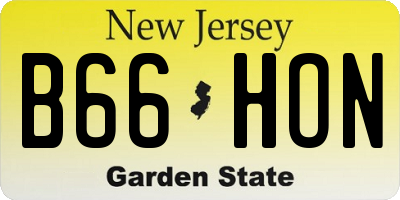 NJ license plate B66HON