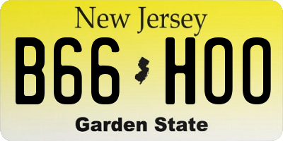 NJ license plate B66HOO