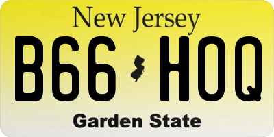 NJ license plate B66HOQ