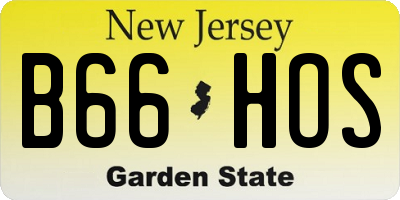 NJ license plate B66HOS