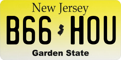 NJ license plate B66HOU