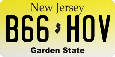 NJ license plate B66HOV