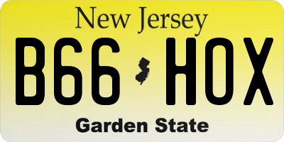 NJ license plate B66HOX