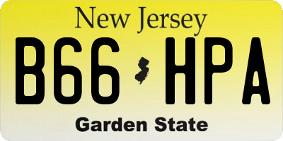 NJ license plate B66HPA