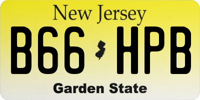 NJ license plate B66HPB