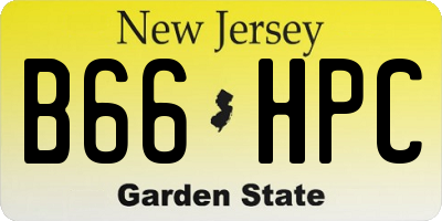 NJ license plate B66HPC