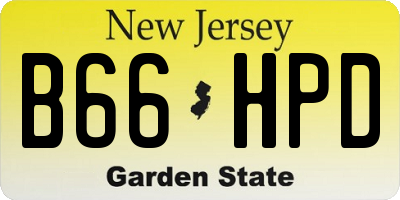 NJ license plate B66HPD