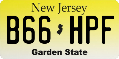 NJ license plate B66HPF