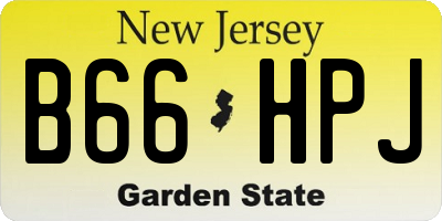 NJ license plate B66HPJ