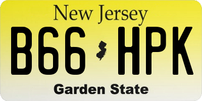 NJ license plate B66HPK
