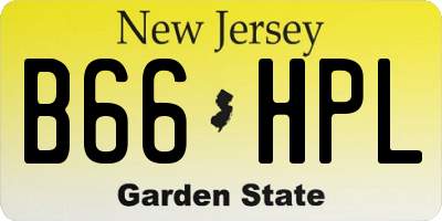 NJ license plate B66HPL
