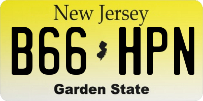 NJ license plate B66HPN