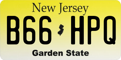 NJ license plate B66HPQ