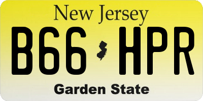 NJ license plate B66HPR