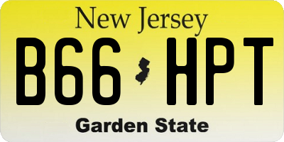 NJ license plate B66HPT