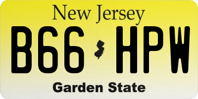 NJ license plate B66HPW