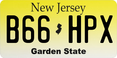 NJ license plate B66HPX