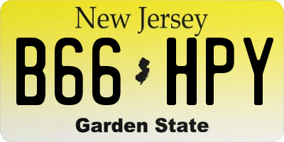 NJ license plate B66HPY