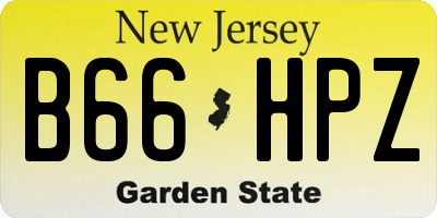 NJ license plate B66HPZ