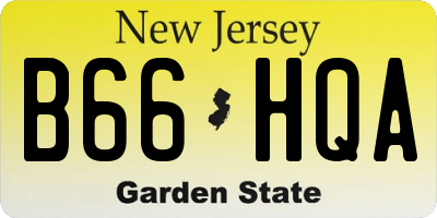 NJ license plate B66HQA