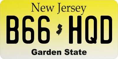 NJ license plate B66HQD