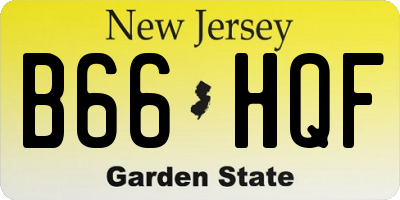 NJ license plate B66HQF