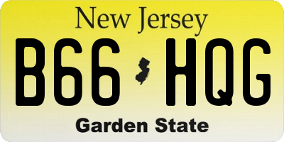 NJ license plate B66HQG