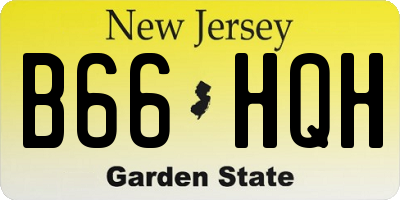 NJ license plate B66HQH