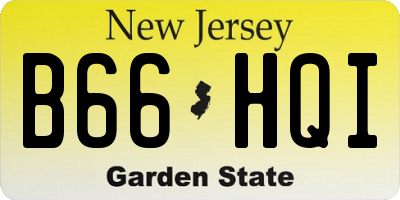NJ license plate B66HQI