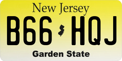 NJ license plate B66HQJ