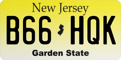 NJ license plate B66HQK