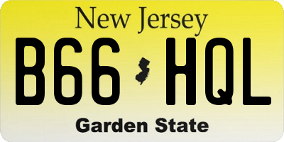 NJ license plate B66HQL