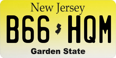 NJ license plate B66HQM