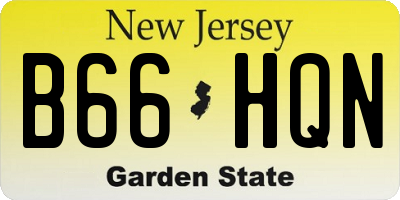 NJ license plate B66HQN