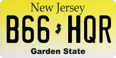 NJ license plate B66HQR