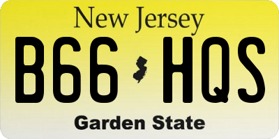 NJ license plate B66HQS
