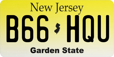 NJ license plate B66HQU