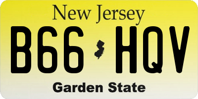 NJ license plate B66HQV