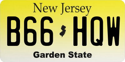 NJ license plate B66HQW