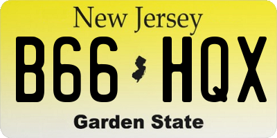 NJ license plate B66HQX