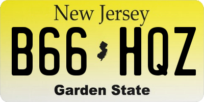 NJ license plate B66HQZ