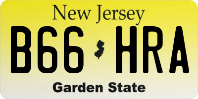 NJ license plate B66HRA