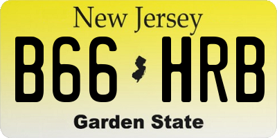 NJ license plate B66HRB