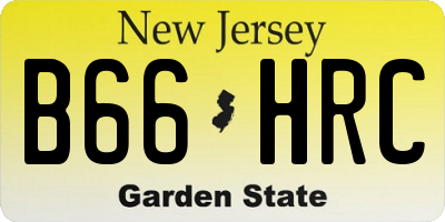 NJ license plate B66HRC