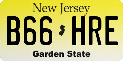 NJ license plate B66HRE