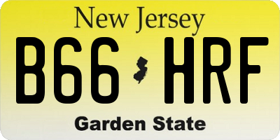 NJ license plate B66HRF